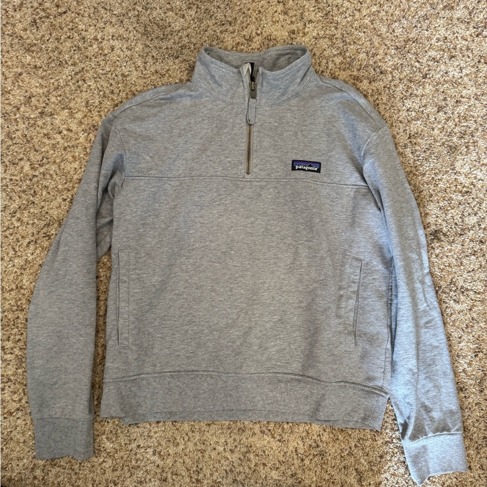 Patagonia Light Gray Organic Cotton Zip-Up